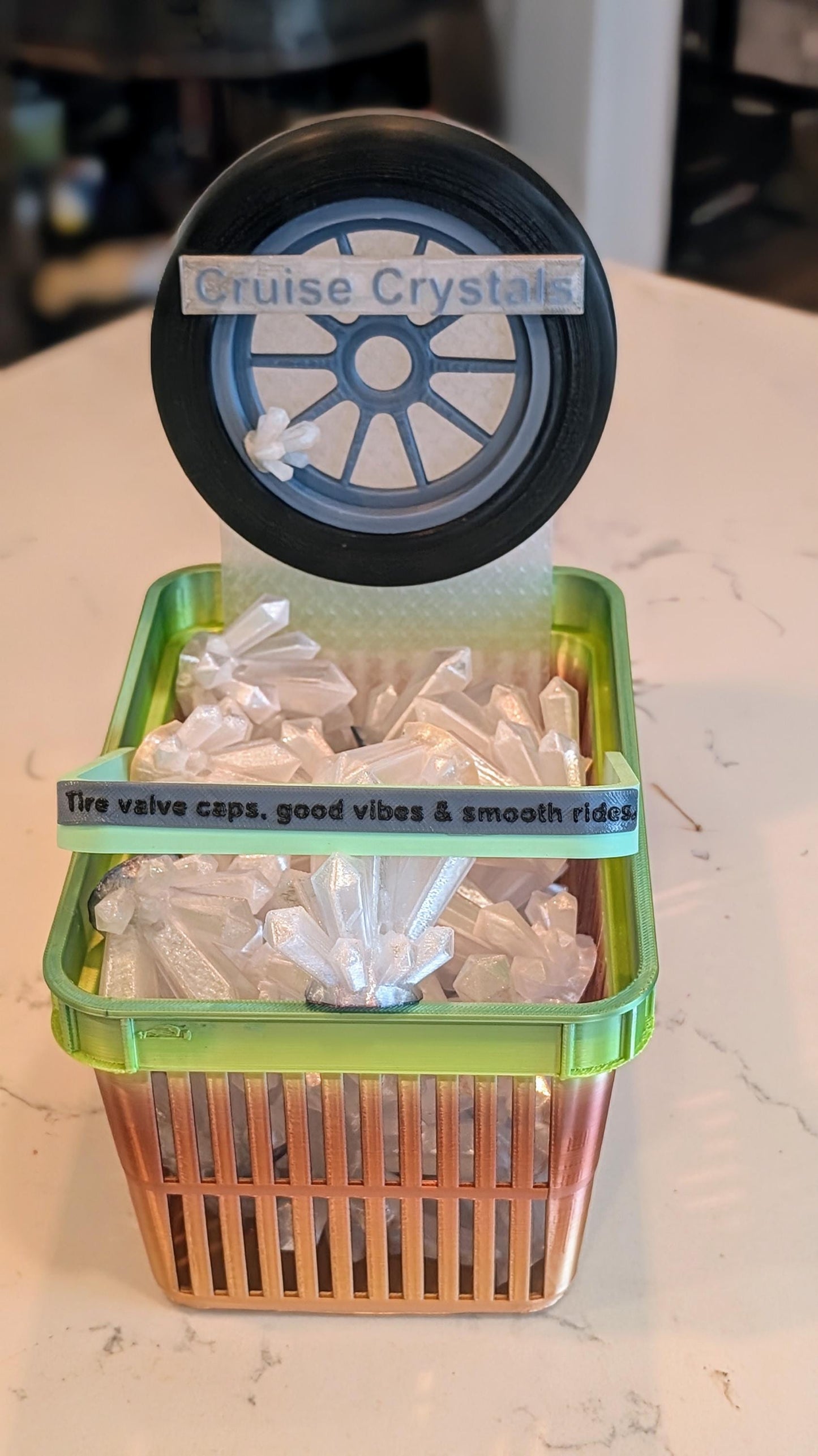 Quartz Car Tire Valve Caps: High-Vibe Style (Set of 4)