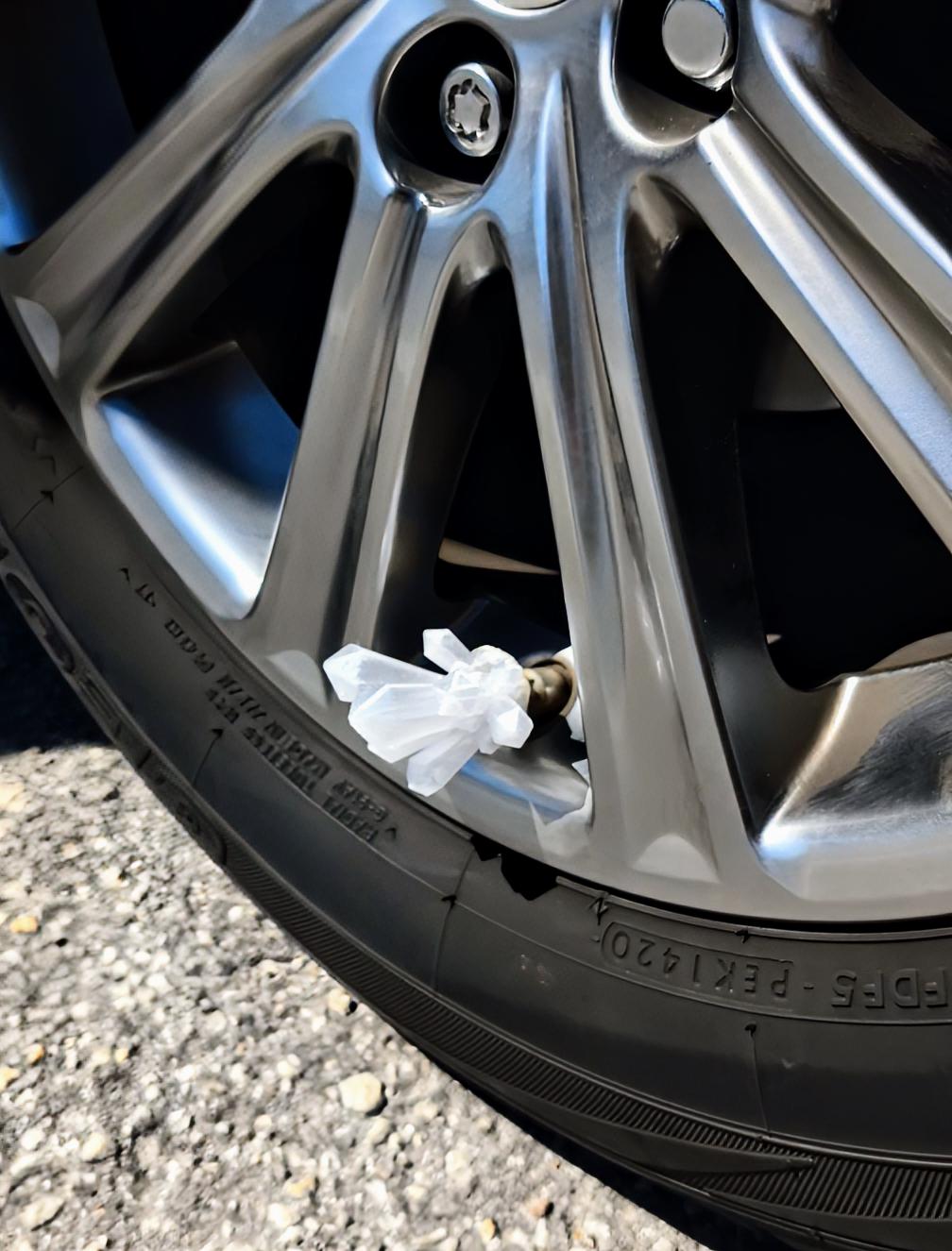 Quartz Car Tire Valve Caps: High-Vibe Style (Set of 4)