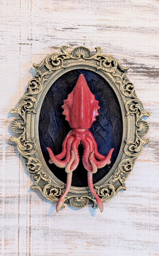 Baroque Giant Squid Wall Sculpture, Sea Monster Frame Art. — handmade gothic art by Cozy AF Sweatshop (4)