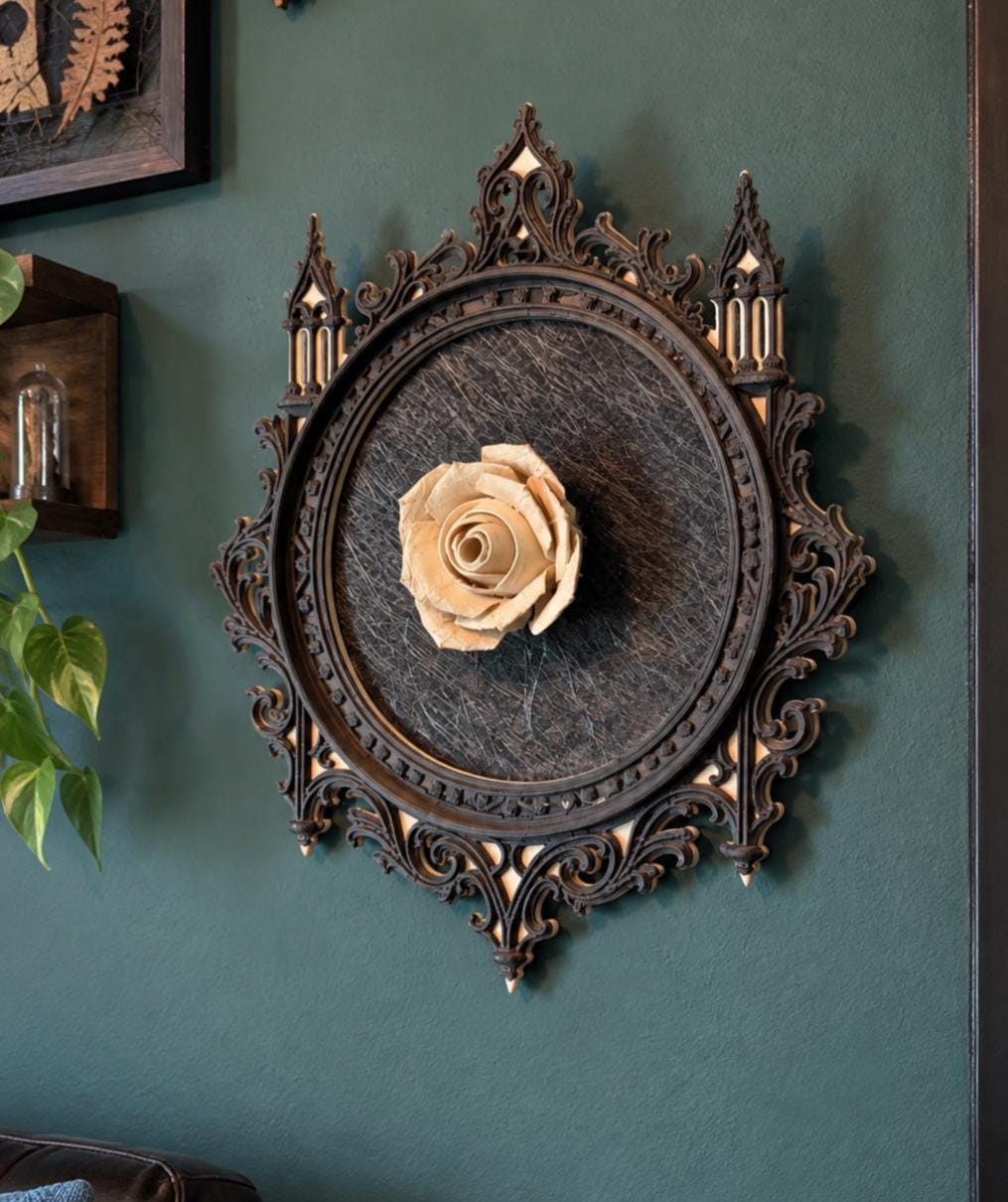 Beige Gothic Rose wall art