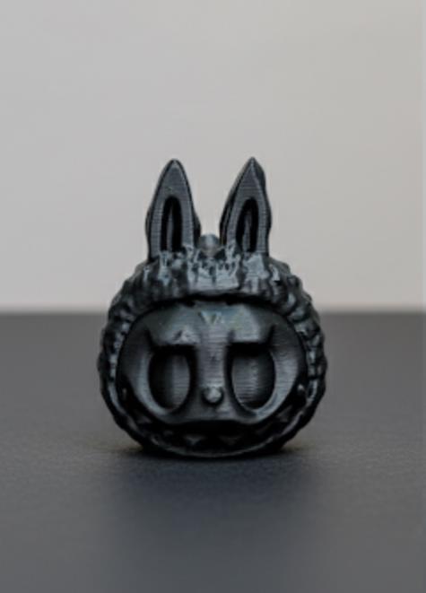 Blacked-Out Labubu Mayan Death Whistle - Gothic Art Toy Collectible