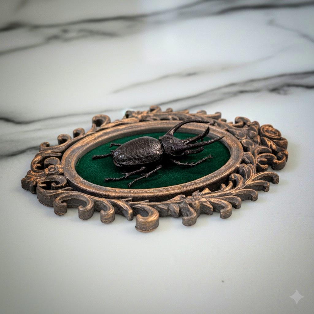 Rhinoceros beetle wall art — handmade gothic art by Cozy AF Sweatshop (2)