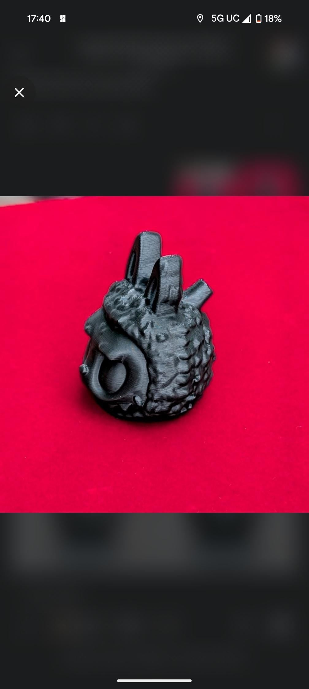 Blacked-Out Labubu Mayan Death Whistle - Gothic Art Toy Collectible