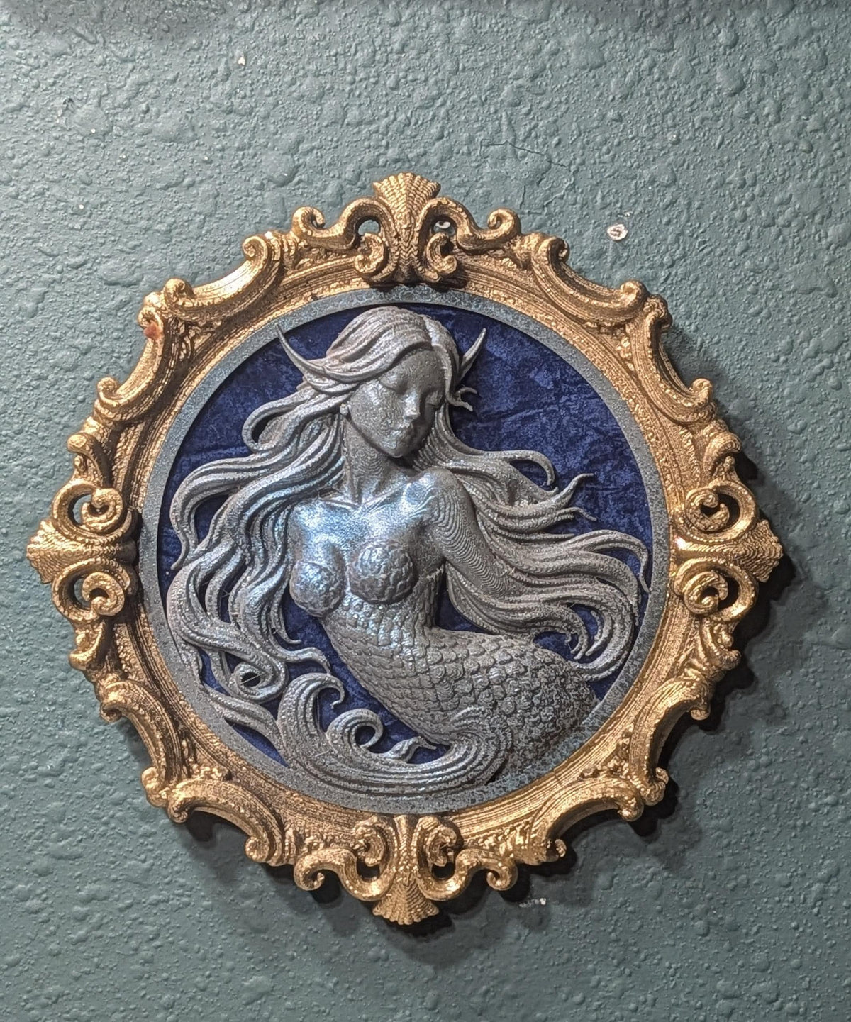 The Siren in Gold Frame — handmade gothic art by Cozy AF Sweatshop (2)