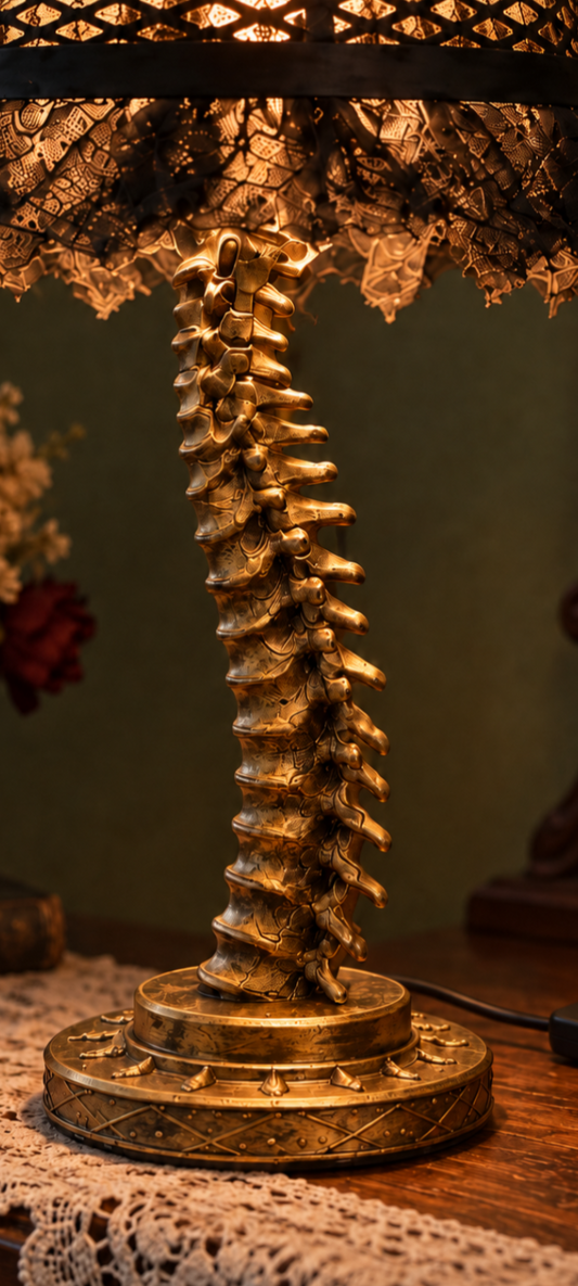 Gothic Spine Table Lamp — Gold