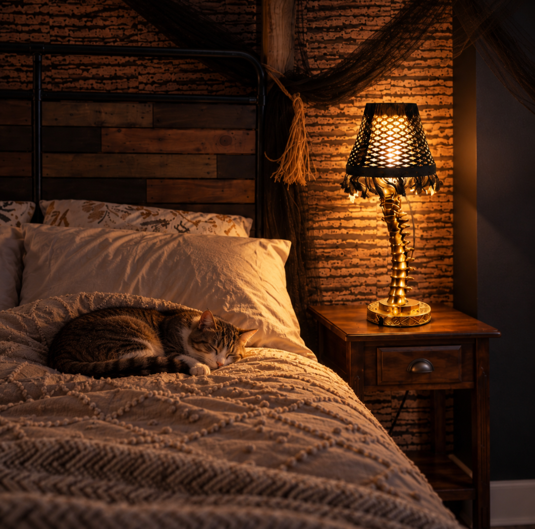 Gothic Spine Table Lamp — Gold